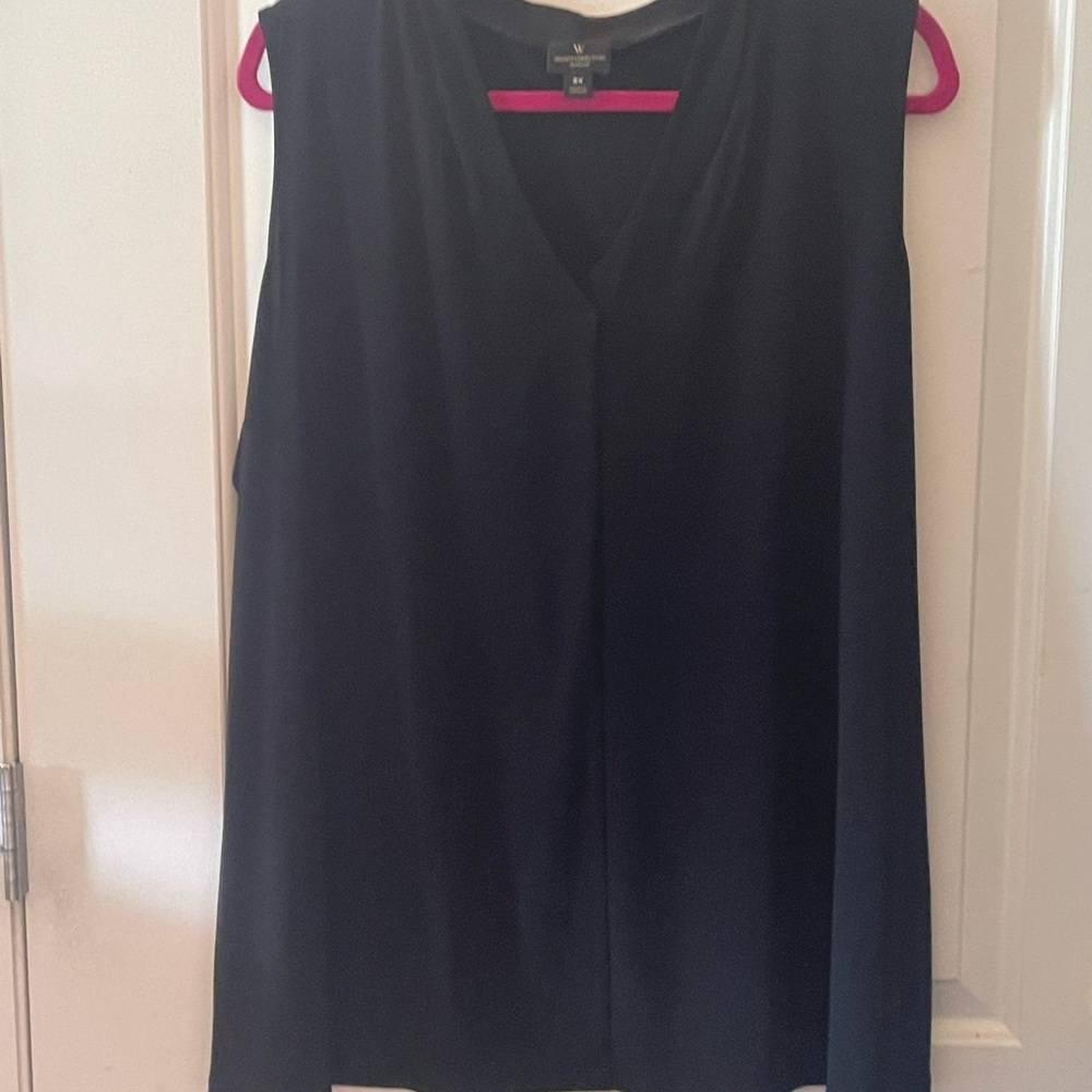 Black sleeveless blouse